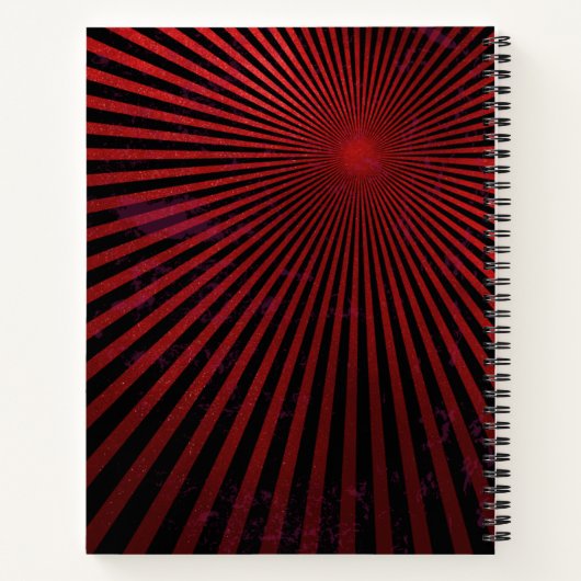Red Rays抽象芸術パーソナライズされたノートブック ノートブック (裏面)