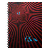 Red Rays抽象芸術パーソナライズされたノートブック ノートブック (正面)