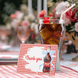 Red Ready to Pop Baby Shower Thank you サンキューカード