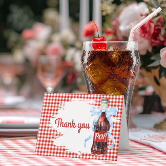 Red Ready to Pop Baby Shower Thank you サンキューカード