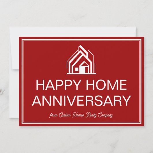 Red Real Estate Business Custom Marketing カード (正面)