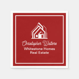 Red Real Estate Company Custom Realtor スタンダードカクテルナプキン