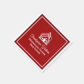 Red Real Estate Company Custom Realtor スタンダードカクテルナプキン (角)