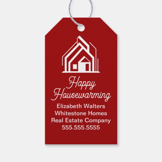 Red Real Estate Company Customized Realtor ギフトタグ (正面)