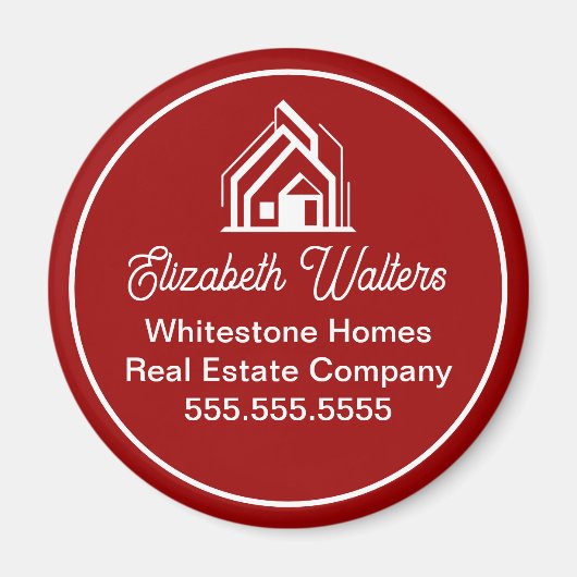 Red Real Estate Company Customized Realtor マグネット (正面)