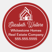 Red Real Estate Company Customized Realtor ラウンドシール (正面)