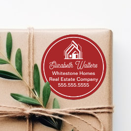 Red Real Estate Company Customized Realtor ラウンドシール