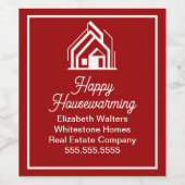 Red Real Estate Company Customized Realtor ワインラベル (シングルラベル)