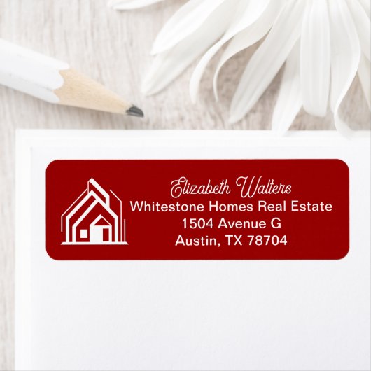 Red+Real+Estate+Company+Realtor+Return+Address ラベル (インサイチュ)