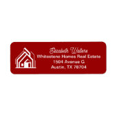 Red+Real+Estate+Company+Realtor+Return+Address ラベル (正面)