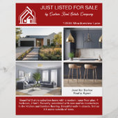 Red Real Estate Home Listing 2 Sided Modern チラシ (正面)