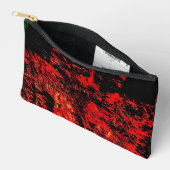Red recycled Cut Sew Bag,Dark abstract texture アクセサリーポーチ (見開き)