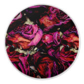 Red Red Roses Floral セラミックノブ (正面)