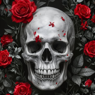 Red Red Roses Skull – Decoupage Paper 薄葉紙
