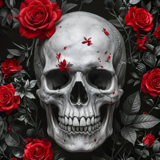 Red Red Roses Skull – Decoupage Paper 薄葉紙