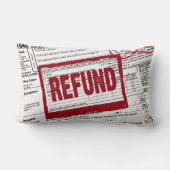 Red Refund Stamp On a 1040 IRS Form ランバークッション (裏面)