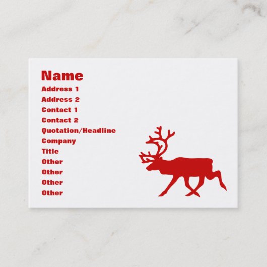 Red Reindeer / Caribou Silhouette 名刺 (正面)