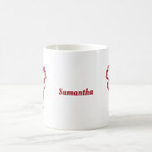 Red Reindeer Contour Personalized Name コーヒーマグカップ (中央)