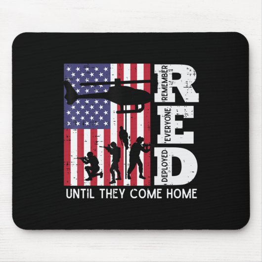 RED Remember Everyone Deployed Flagヘリコプターメモリ マウスパッド (正面)