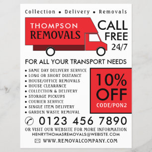 Red Removal Van、Removal Company 広告's チラシ