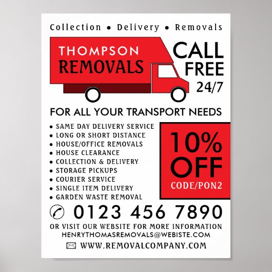 Red Removal Van、Removal Company 広告's ポスター (正面)