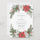 Red Resplendent Winter Wedding 招待状 (正面)