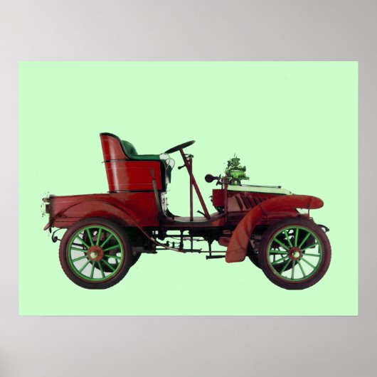 RED RETRO CAR / AUTO RESTORATION - AUTOMOTIVE ポスター (正面)
