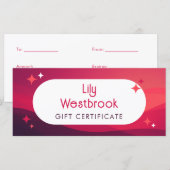 Red Retro Groovy Modern Gift Certificate (正面/裏面)