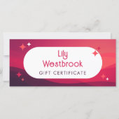 Red Retro Groovy Modern Gift Certificate (正面)