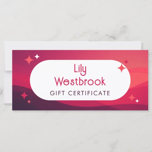 Red Retro Groovy Modern Gift Certificate (正面)