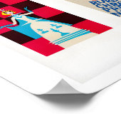 Red Retro matchbox labels wall art, Collage ポスター (角)