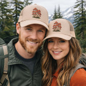 Red Retro Mushroom Cluster | Graphic Print Hiking キャップ