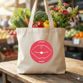 Red Retro XOXO Lips Valentine ラウンドシール