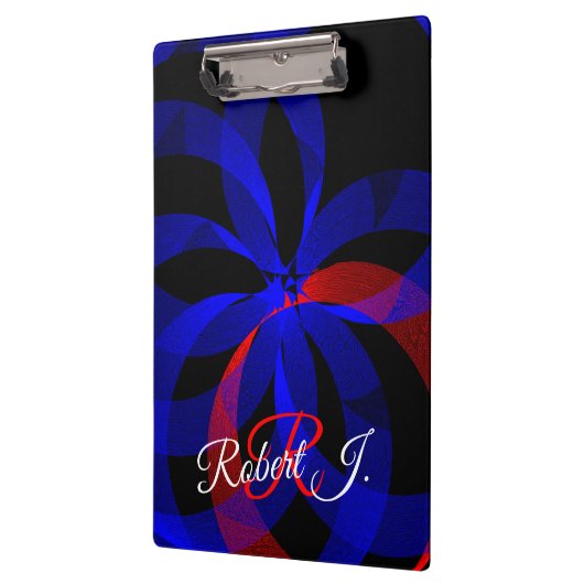 Red Revolving Accent Geometric Clipboard クリップボード (左)