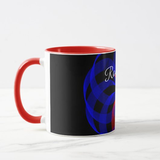Red Revolving Accent Geometric Coffee Mug マグカップ (左)