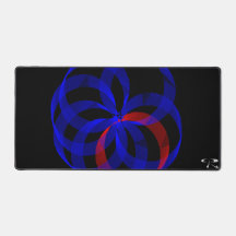 Red Revolving Accent Geometric Gaming Mouse Pad