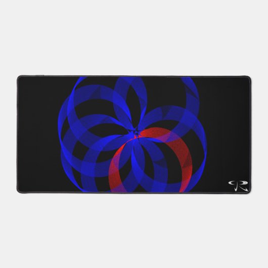 Red Revolving Accent Geometric Gaming Mouse Pad デスクマット (正面)