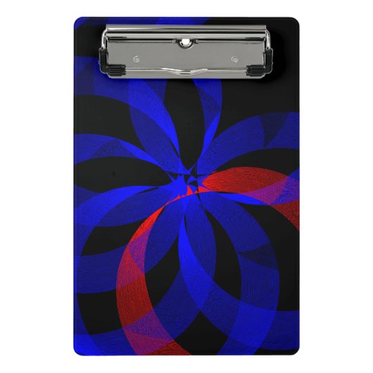 Red Revolving Accent Geometric Mini Clipboard ミニクリップボード (正面)