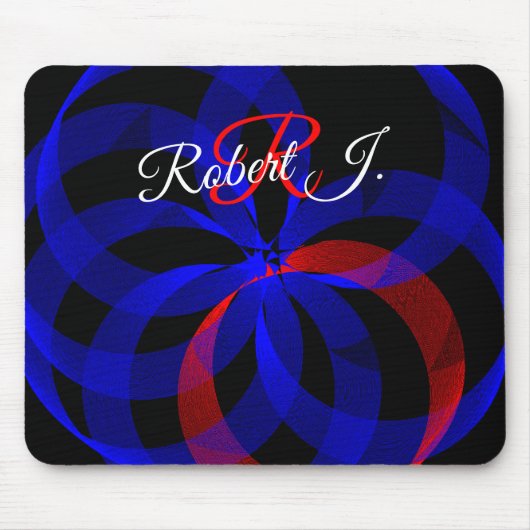Red Revolving Accent Geometric Mouse Pad マウスパッド (正面)