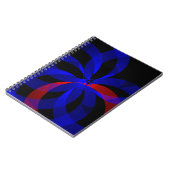 Red Revolving Accent Geometric Spiral Notebook ノートブック (左側)