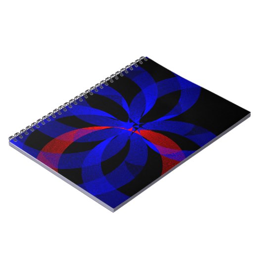 Red Revolving Accent Geometric Spiral Notebook ノートブック (左側)