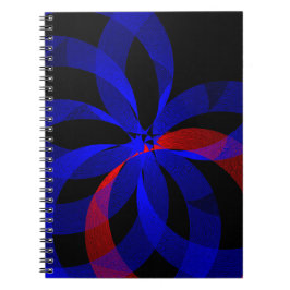 Red Revolving Accent Geometric Spiral Notebook ノートブック