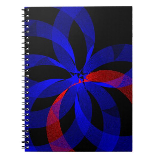 Red Revolving Accent Geometric Spiral Notebook ノートブック (正面)
