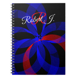Red Revolving Accent Geometric Spiral Notebook ノートブック