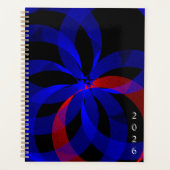 Red Revolving Accent Geometric Spiral Planner プランナー手帳 (正面)