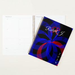 Red Revolving Accent Geometric Spiral Planner プランナー手帳