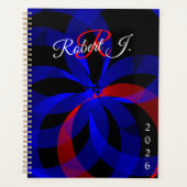 Red Revolving Accent Geometric Spiral Planner プランナー手帳 (正面)