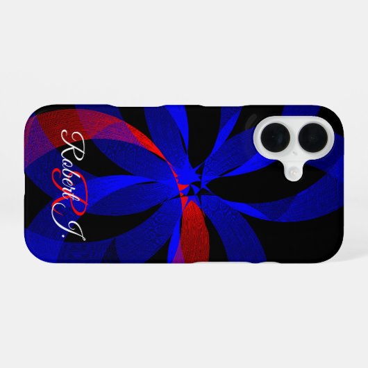 Red Revolving Geometric Accent iPhone 16 Case 16ケース (裏面横)