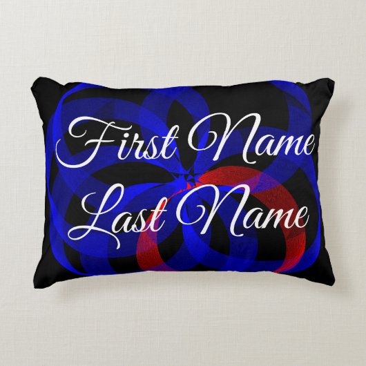 Red Revolving Geometric Accent Parody Pillow アクセントクッション (正面)