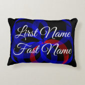 Red Revolving Geometric Accent Parody Pillow アクセントクッション (裏面)